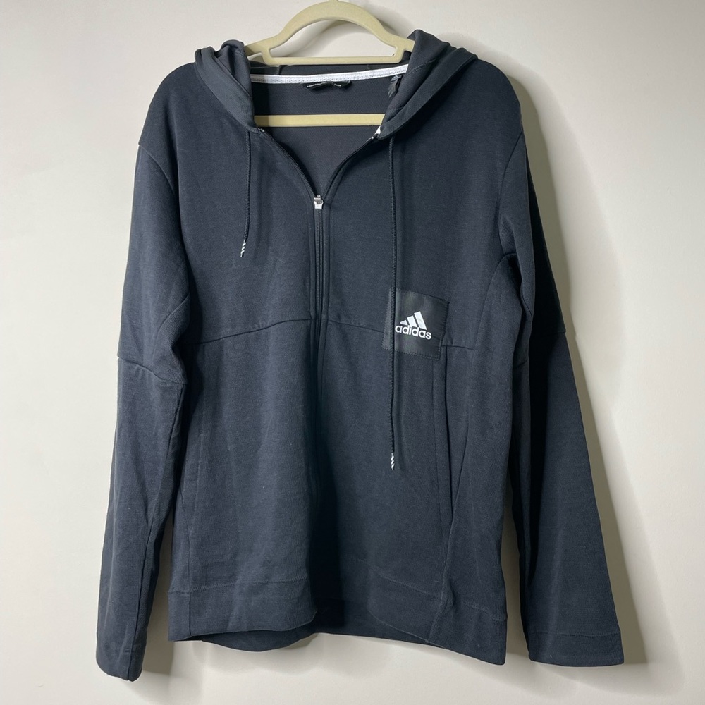 Adidas Basketball Club Black Full Zip Jacket Medium - Picture 1 of 6